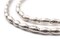 The Bead Chest Ethiopian White Metal Oval Beads 9x5mm African Silver 30 Inch Strand Handmade